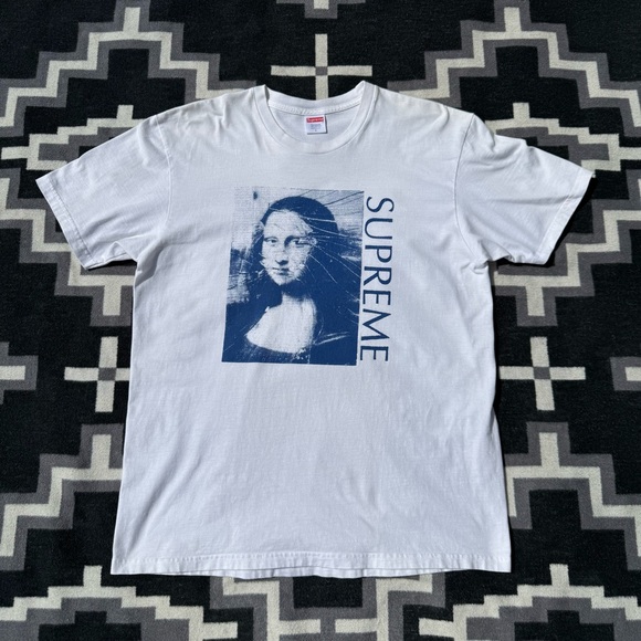 Supreme White and Blue Mona Lisa Tee - Picture 1 of 4
